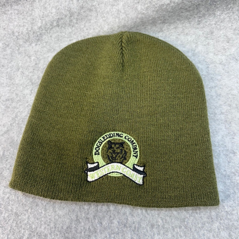 Western Coast Dogsledding Company Unisex Green Beanie Knit Embroidered Hat OSFM